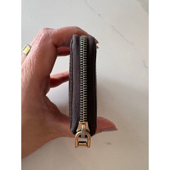 Bally Brown Leather Zip Coin Wallet with Ribbon Accent - Picture 8 of 10